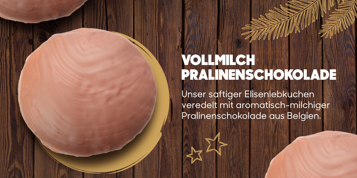 Grafik, auf der der Geschmack des Elisenlebkuchen Vollmilch Pralinenschokolade beschrieben wird