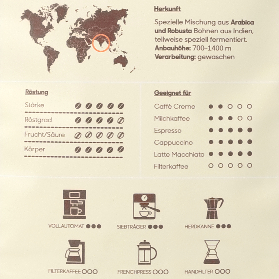 Produktbild Kaffee-Länderspezialitäten Röstbooster Espresso Spezifikationen