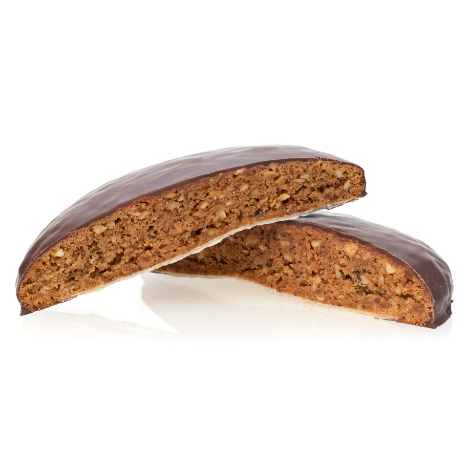 Produktbild Elisenlebkuchen dunkle Pralinenschokolade aufgeschnitten