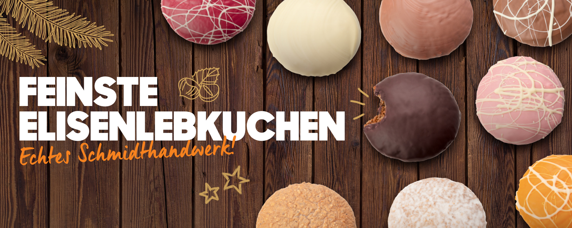Header Lebkuchen in weihnachtlicher Optik